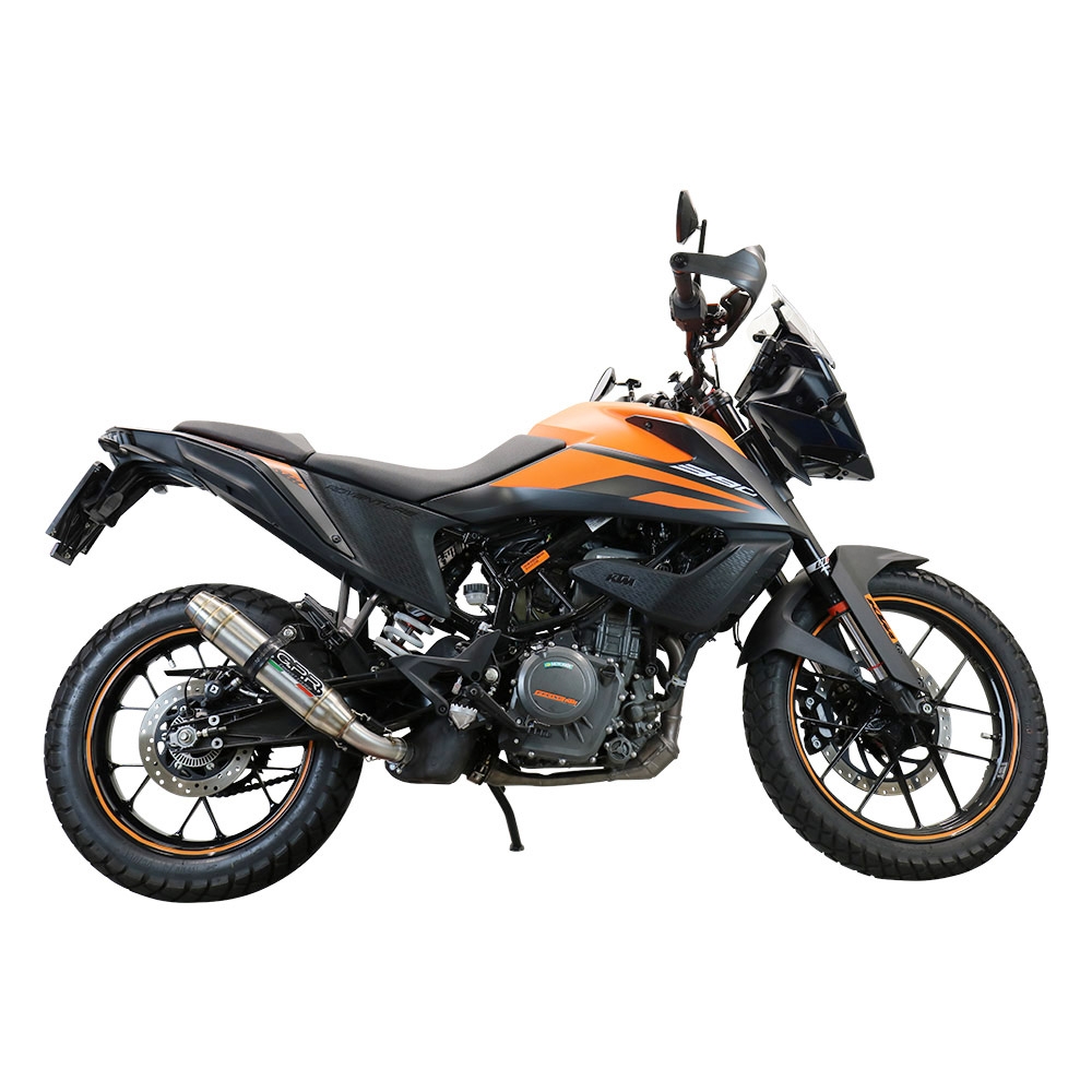 Exhaust compatible with Ktm Adventure 250 2020-2024, Deeptone Inox, Racing slip-on exhaust including link pipe and removable dbkiller