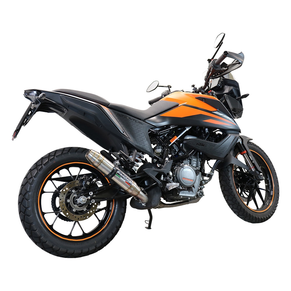 Exhaust compatible with Ktm Adventure 250 2020-2024, Deeptone Inox, Racing slip-on exhaust including link pipe and removable dbkiller