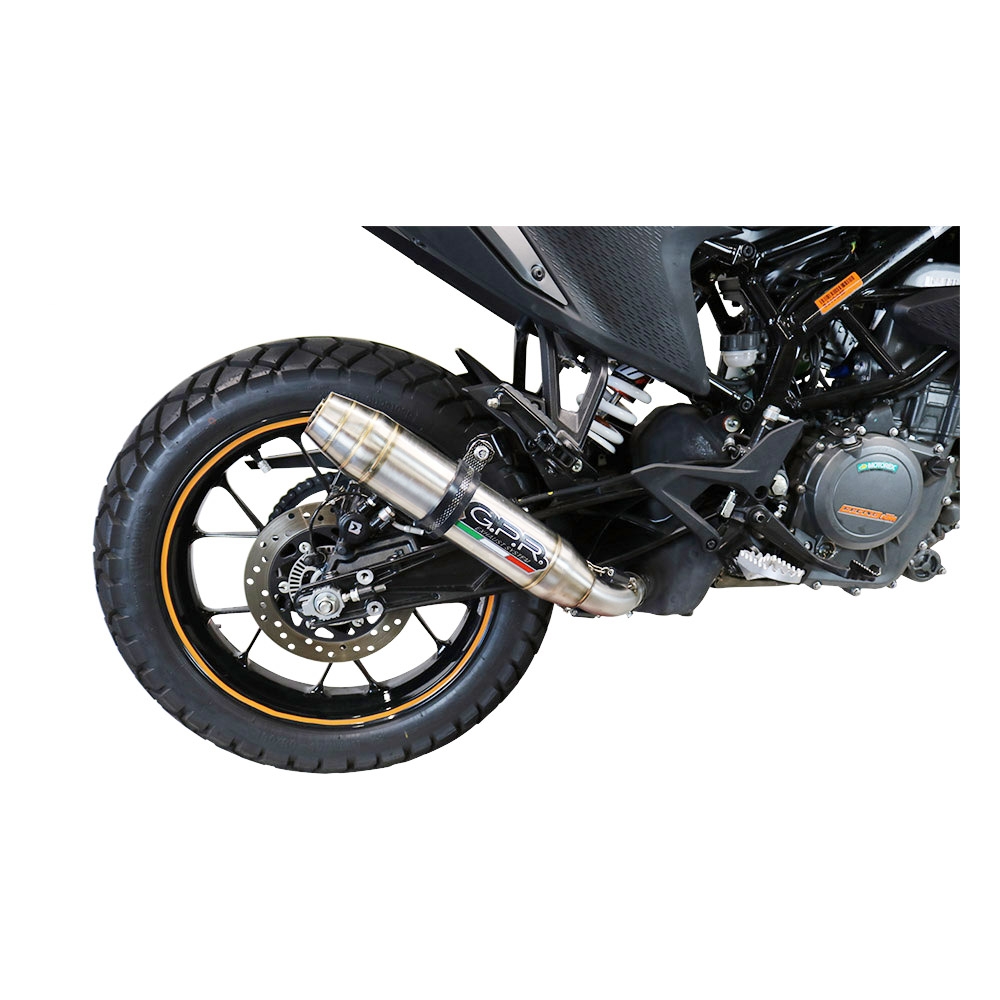 Exhaust compatible with Ktm Adventure 250 2020-2024, Deeptone Inox, Racing slip-on exhaust including link pipe and removable dbkiller