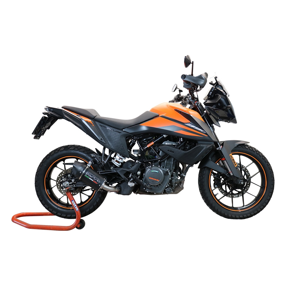 Exhaust compatible with Ktm Adventure 390 2020-2020, Furore Nero, Racing slip-on exhaust including link pipe and removable dbkiller