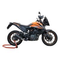 Exhaust compatible with Ktm Adventure 390 2020-2020, Furore Nero, Racing slip-on exhaust including link pipe and removable dbkiller
