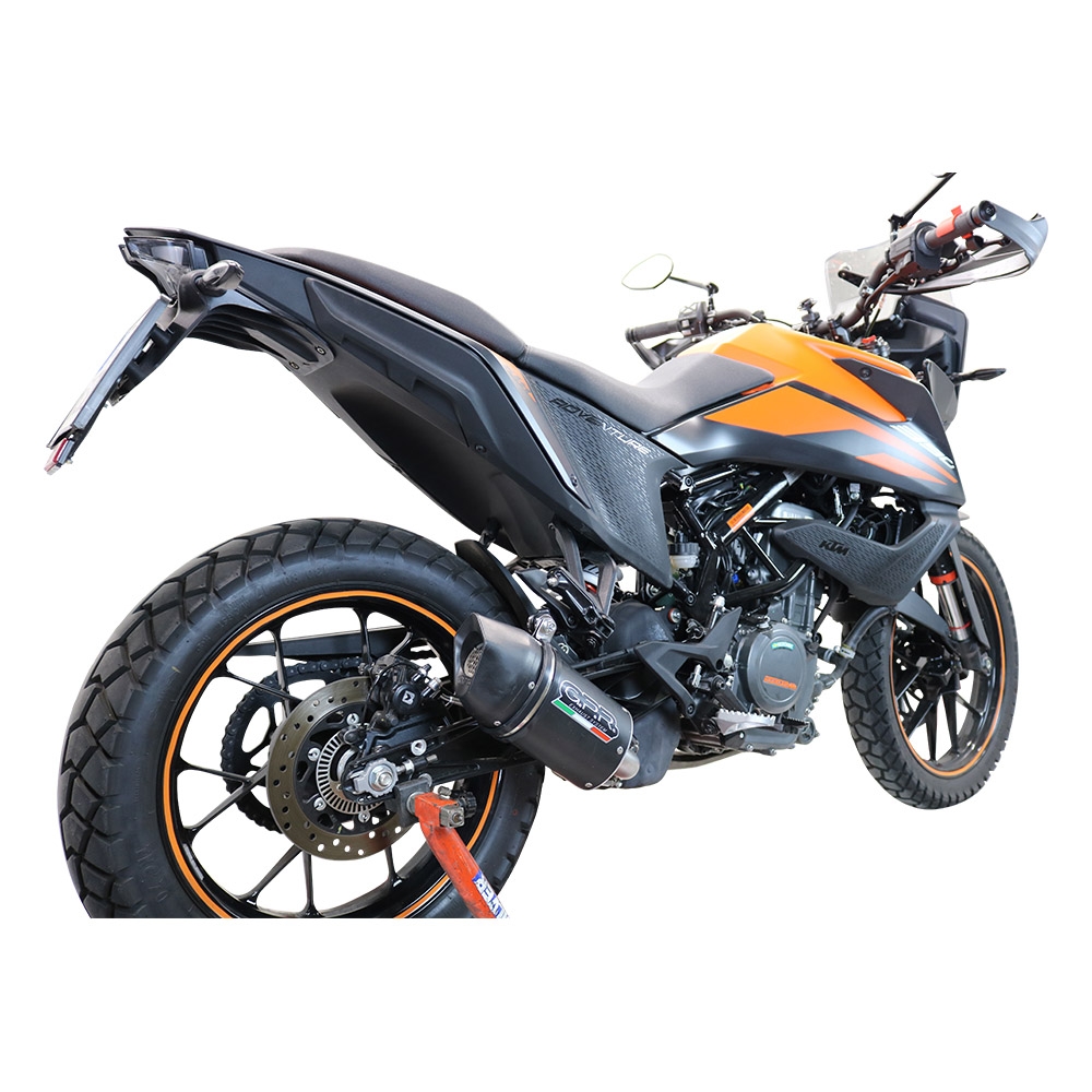 Exhaust compatible with Ktm Adventure 390 2020-2020, Furore Nero, Racing slip-on exhaust including link pipe and removable dbkiller