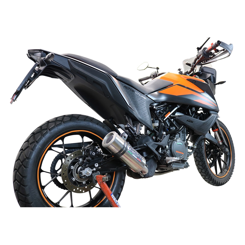 Esapament GPR compatibil cu Ktm Adventure 390 2020 Evacuare slip-on de curse, inclusiv cot de legătură și dbkiller detașabil,M3 Inox 