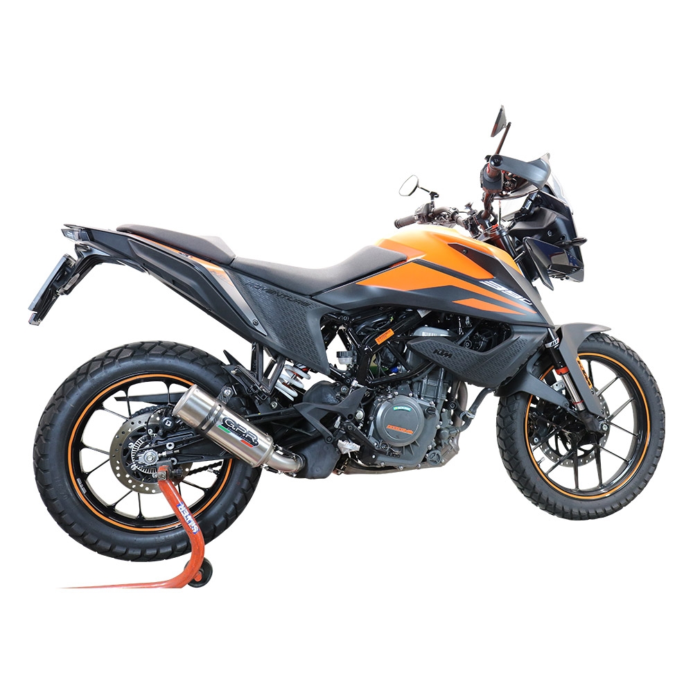 Esapament GPR compatibil cu Ktm Adventure 390 2020 Evacuare slip-on de curse, inclusiv cot de legătură și dbkiller detașabil,M3 Inox 