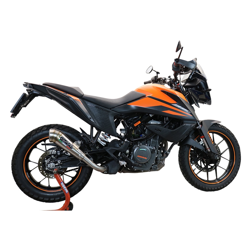 Exhaust compatible with Ktm Adventure 390 2021-2024, Powercone Evo, Homologated legal slip-on exhaust including removable db killer and link pipe