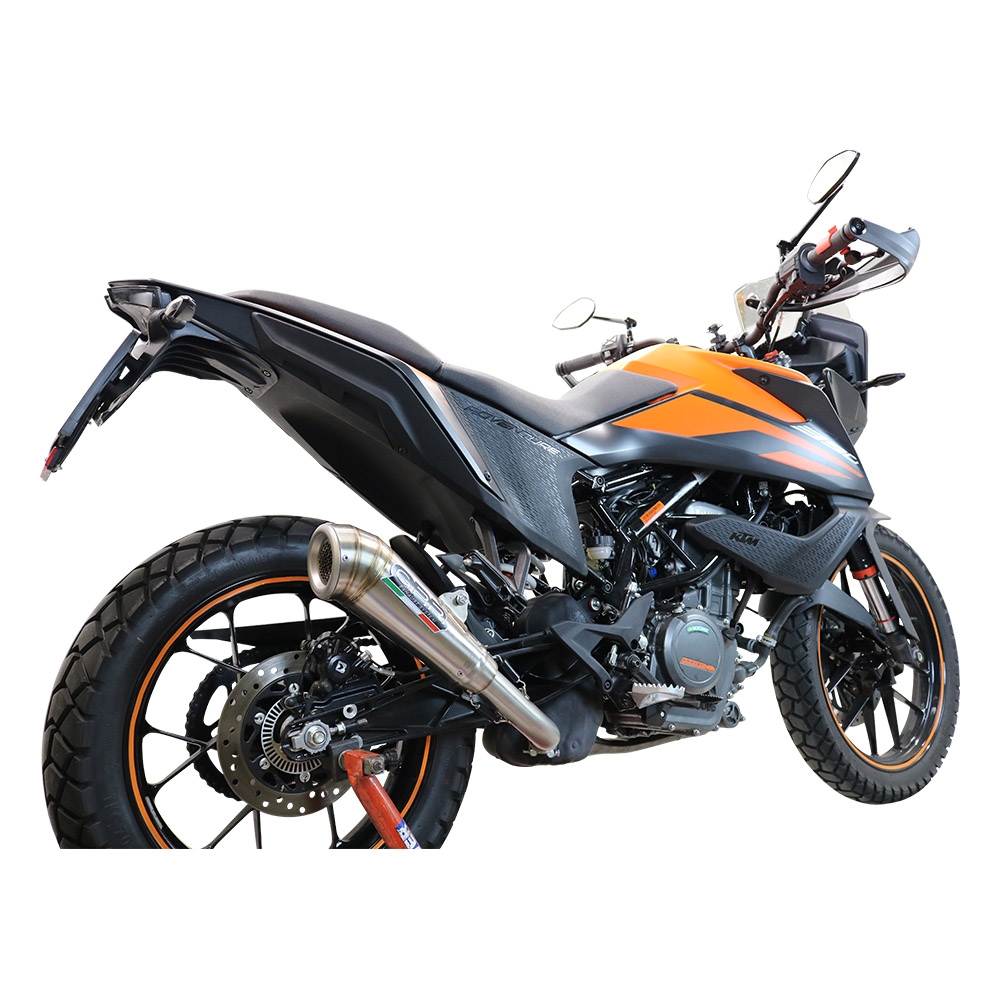 Exhaust compatible with Ktm Adventure 390 2021-2024, Powercone Evo, Homologated legal slip-on exhaust including removable db killer and link pipe