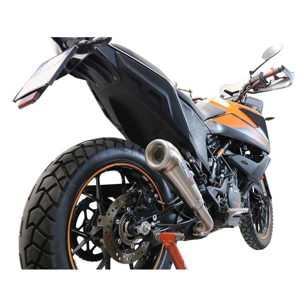 Exhaust compatible with Ktm Adventure 390 2021-2024, Powercone Evo, Homologated legal slip-on exhaust including removable db killer and link pipe
