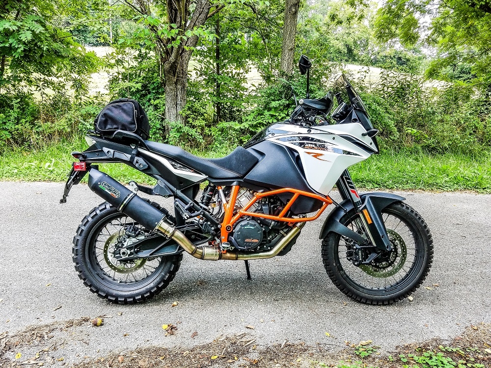 Esapament GPR compatibil cu Ktm Lc 8 Adventure 1090 2017 Evacuare slip-on omologata, inclusiv db killer detașabil și cot de legătură,Furore Evo4 Nero