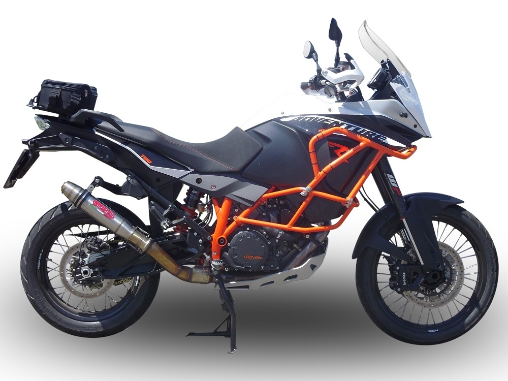 Exhaust compatible with Ktm Lc 8 Adventure 1050 2015-2016, Deeptone Inox, Racing slip-on exhaust including link pipe