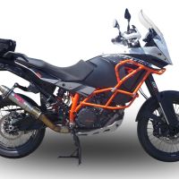 Exhaust compatible with Ktm Lc 8 Adventure 1050 2015-2016, Deeptone Inox, Racing slip-on exhaust including link pipe
