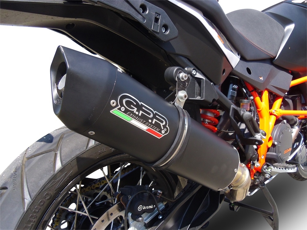 Esapament GPR compatibil cu Ktm LC 8 Super Adventure 1290 - S - R - T 2017 Evacuare slip-on de curse, inclusiv cot de legătură,Furore Nero