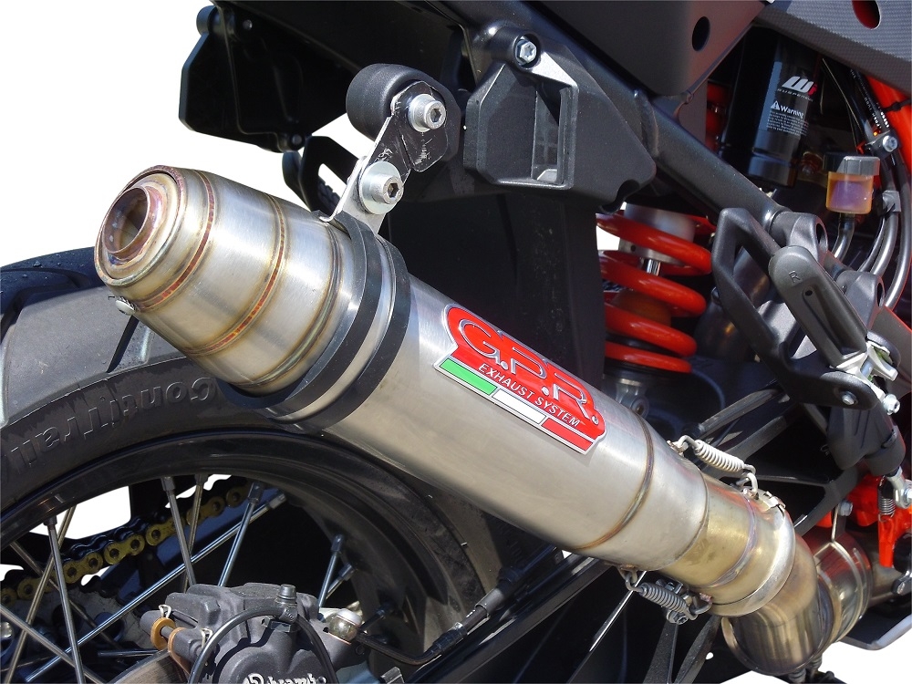 Exhaust compatible with Ktm Lc 8 Adventure 1050 2015-2016, Deeptone Inox, Racing slip-on exhaust including link pipe