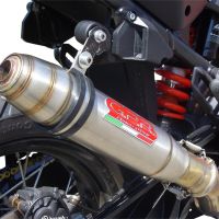 Exhaust compatible with Ktm Lc 8 Adventure 1050 2015-2016, Deeptone Inox, Racing slip-on exhaust including link pipe