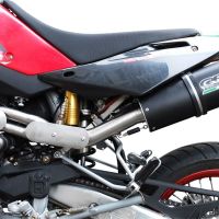 Exhaust compatible with Husqvarna TE 410 E 2005-2006, Furore Nero, Homologated legal mid-full system exhaust including removable db killer