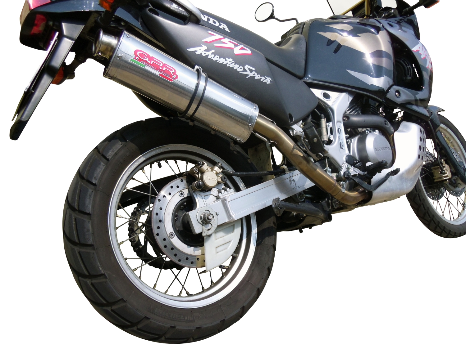 Esapament GPR compatibil cu Honda Africa Twin XRV 750 RD07 1993 Evacuare slip-on omologata, inclusiv db killer detașabil și cot de legătură,Trioval
