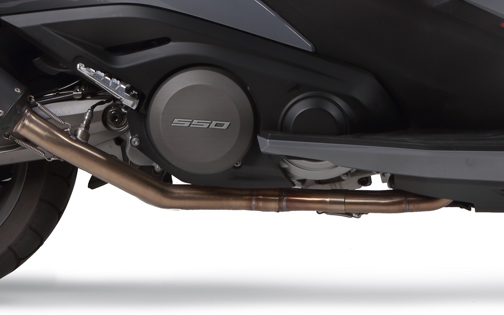 Esapament GPR compatibil cu Kymco Ak 550 2017 Sistem complet de evacuare Racing, inclusiv db killer detașabil,M3 Inox 