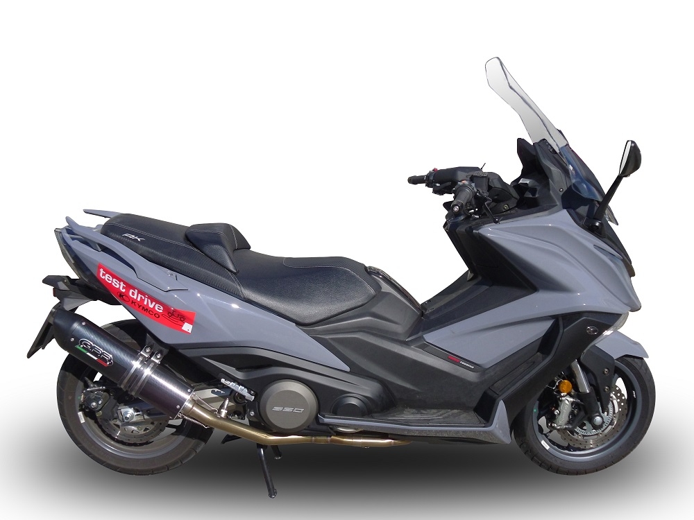Esapament GPR compatibil cu Kymco Ak 550 2017 Sistem complet de evacuare Racing, inclusiv db killer detașabil,Furore Nero