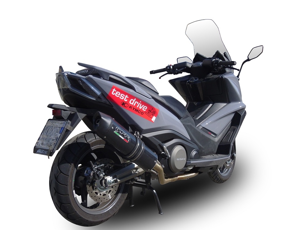 Esapament GPR compatibil cu Kymco Ak 550 2017 Sistem complet de evacuare Racing, inclusiv db killer detașabil,Furore Nero