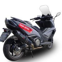 Esapament GPR compatibil cu Kymco Ak 550 2017 Sistem complet de evacuare Racing, inclusiv db killer detașabil,Furore Nero