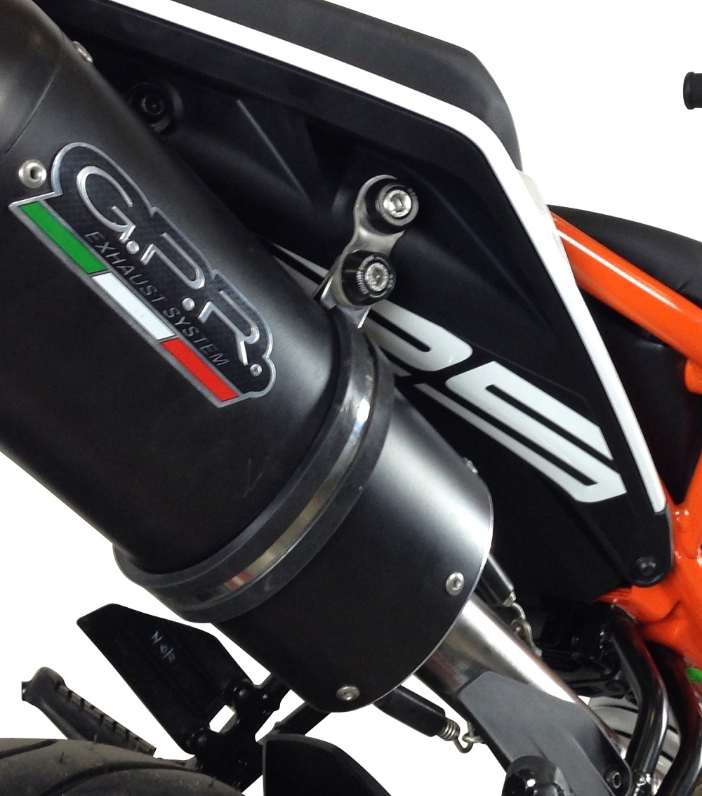 Exhaust compatible with Ktm Duke 125 2017-2020, Albus Evo4, Homologated legal slip-on exhaust including removable db killer, link pipe and catalyst