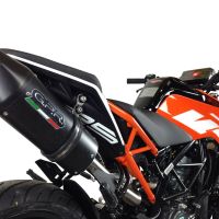 Exhaust compatible with Ktm Duke 125 2017-2020, Furore Evo4 Nero, Homologated legal slip-on exhaust including removable db killer, link pipe and catalyst