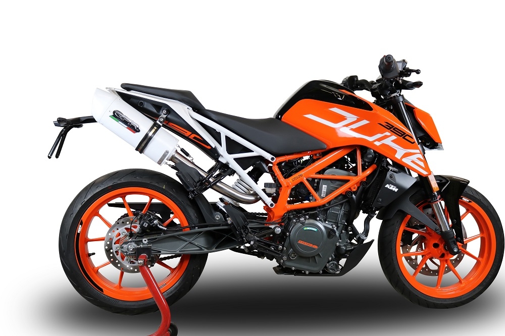 Exhaust compatible with Ktm Duke 250 2017-2020, Albus Evo4, Homologated legal slip-on exhaust including removable db killer, link pipe and catalyst