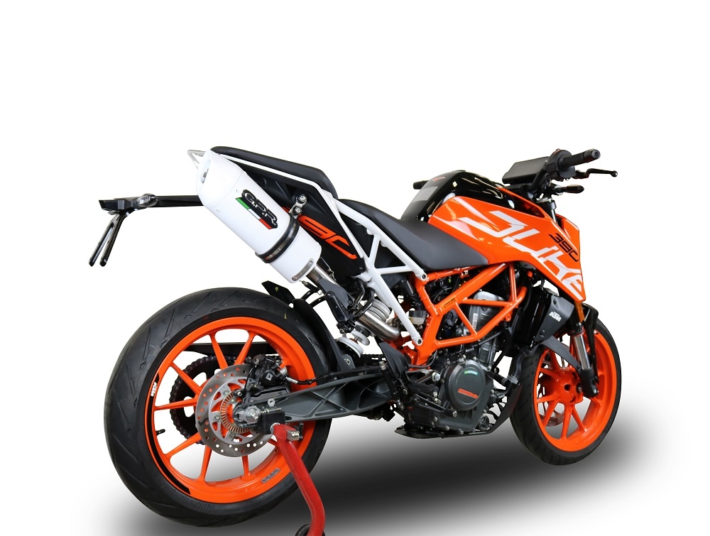 Exhaust compatible with Ktm Duke 250 2017-2020, Albus Evo4, Homologated legal slip-on exhaust including removable db killer, link pipe and catalyst