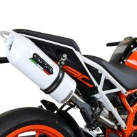 Exhaust compatible with Ktm Duke 250 2017-2020, Albus Evo4, Homologated legal slip-on exhaust including removable db killer, link pipe and catalyst