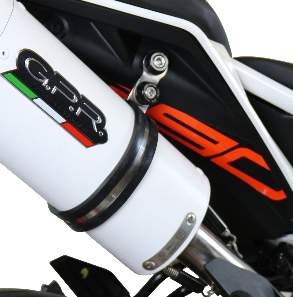 Esapament GPR compatibil cu Ktm Rc 390 2017 Evacuare slip-on omologata, inclusiv db killer detașabil, cot de legătură și catalizator,Deeptone Inox