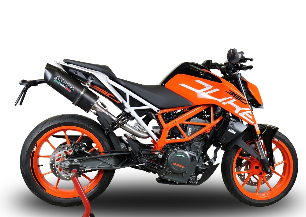 Esapament GPR compatibil cu Ktm Rc 390 2017 Evacuare slip-on omologata, inclusiv db killer detașabil, cot de legătură și catalizator,Furore Evo4 Nero