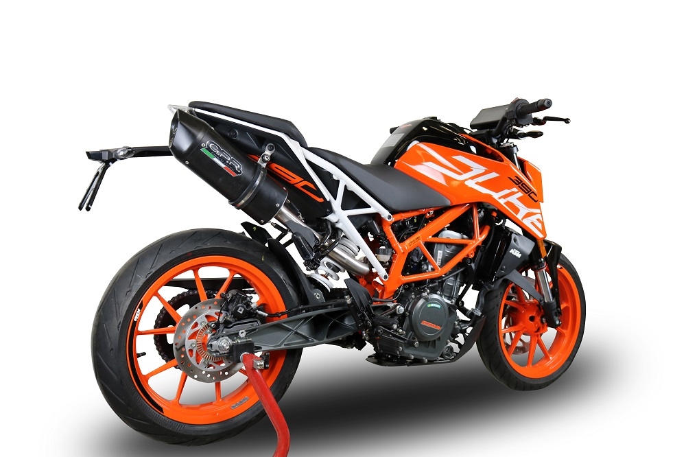 Esapament GPR compatibil cu Ktm Rc 390 2017 Evacuare slip-on omologata, inclusiv db killer detașabil, cot de legătură și catalizator,Furore Evo4 Nero