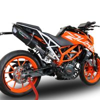 Esapament GPR compatibil cu Ktm Rc 390 2017 Evacuare slip-on omologata, inclusiv db killer detașabil, cot de legătură și catalizator,Furore Evo4 Nero
