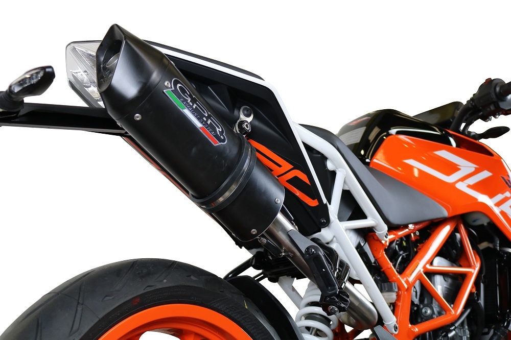 Esapament GPR compatibil cu Ktm Rc 390 2017 Evacuare slip-on omologata, inclusiv db killer detașabil, cot de legătură și catalizator,Furore Evo4 Nero