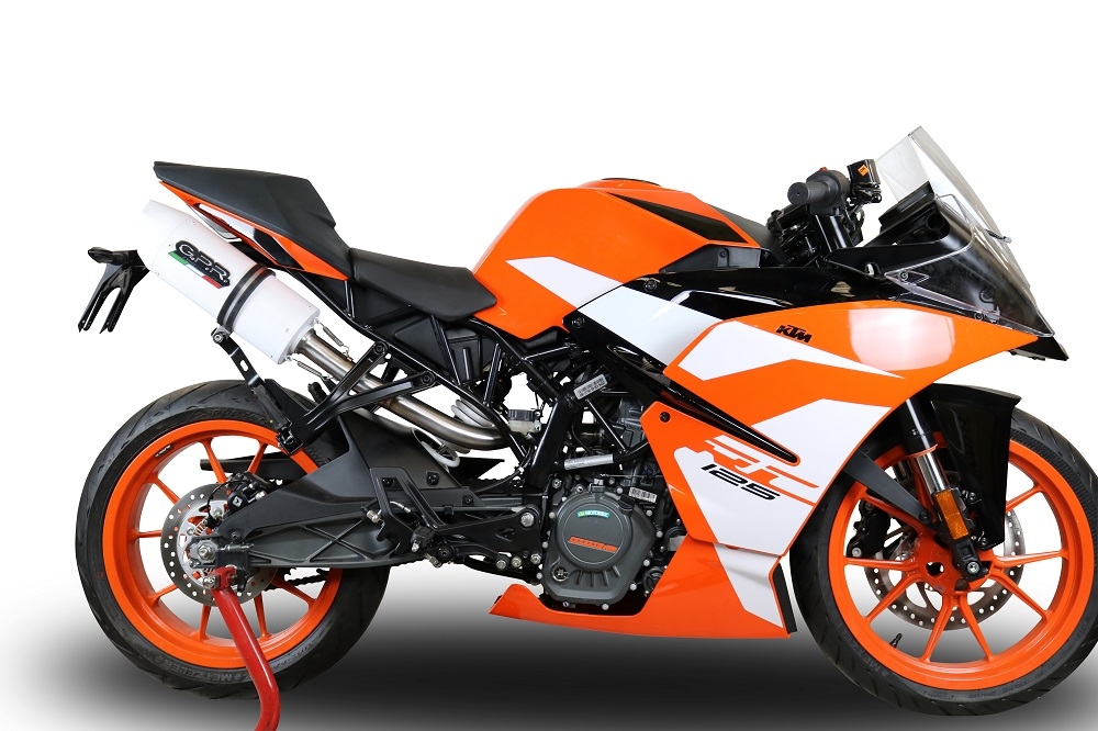 Exhaust compatible with Ktm Rc 125 2017-2020, Albus Evo4, Homologated legal slip-on exhaust including removable db killer, link pipe and catalyst