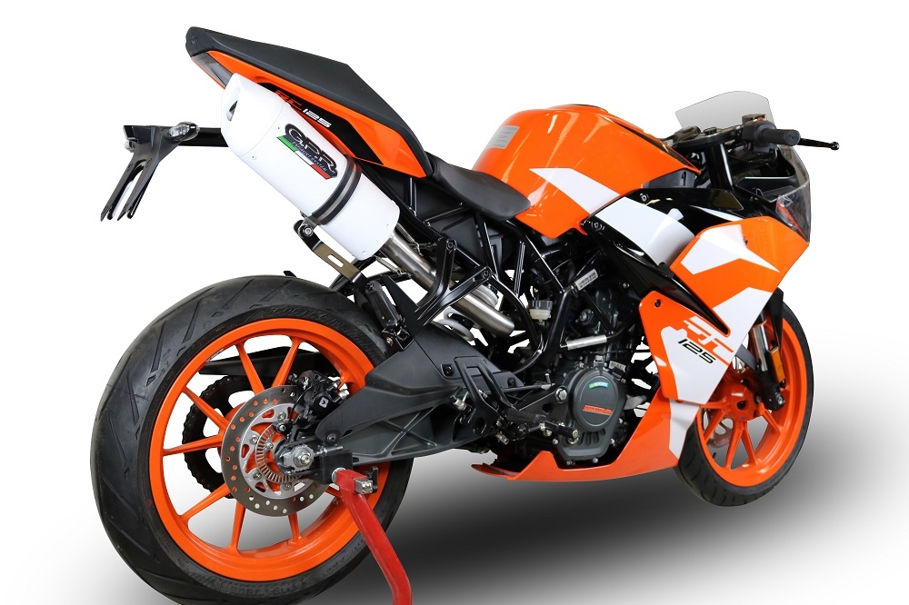 Exhaust compatible with Ktm Rc 125 2017-2020, Albus Evo4, Homologated legal slip-on exhaust including removable db killer, link pipe and catalyst