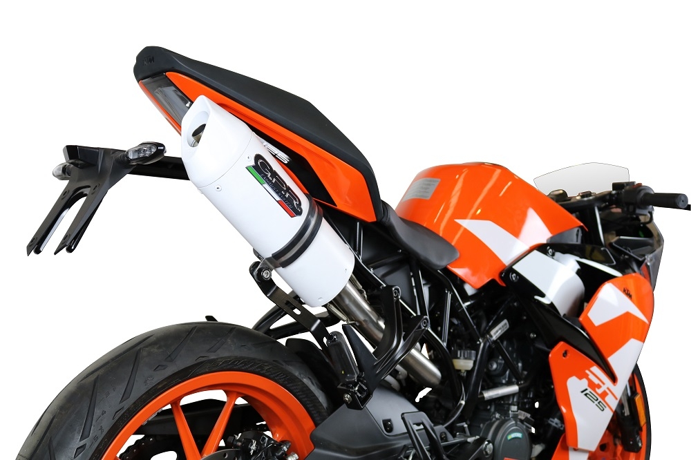 Exhaust compatible with Ktm Rc 125 2017-2020, Albus Evo4, Homologated legal slip-on exhaust including removable db killer, link pipe and catalyst