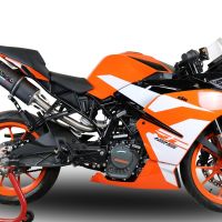 Exhaust compatible with Ktm Rc 125 2017-2020, Furore Evo4 Nero, Homologated legal slip-on exhaust including removable db killer, link pipe and catalyst