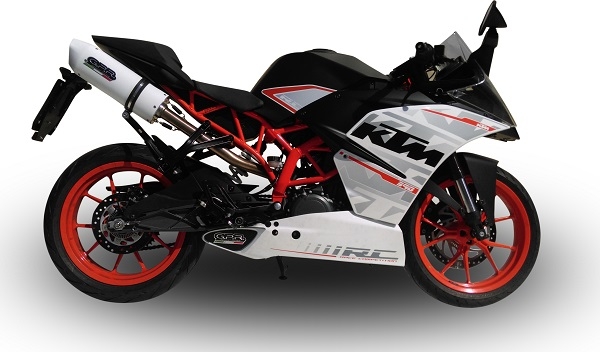 Esapament GPR compatibil cu Ktm Rc 390 2015 Evacuare slip-on omologata, inclusiv db killer detașabil, cot de legătură și catalizator,Albus Ceramic