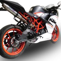 Esapament GPR compatibil cu Ktm Rc 390 2015 Evacuare slip-on omologata, inclusiv db killer detașabil, cot de legătură și catalizator,Deeptone Inox