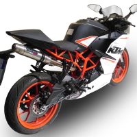 Esapament GPR compatibil cu Ktm Rc 390 2015 Evacuare slip-on omologata, inclusiv db killer detașabil, cot de legătură și catalizator,Deeptone Inox