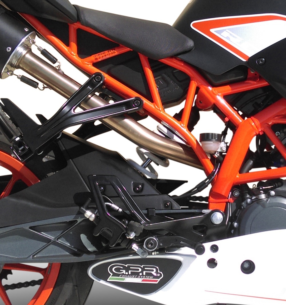 Esapament GPR compatibil cu Ktm Rc 390 2015 Evacuare slip-on omologata, inclusiv db killer detașabil, cot de legătură și catalizator,Albus Ceramic
