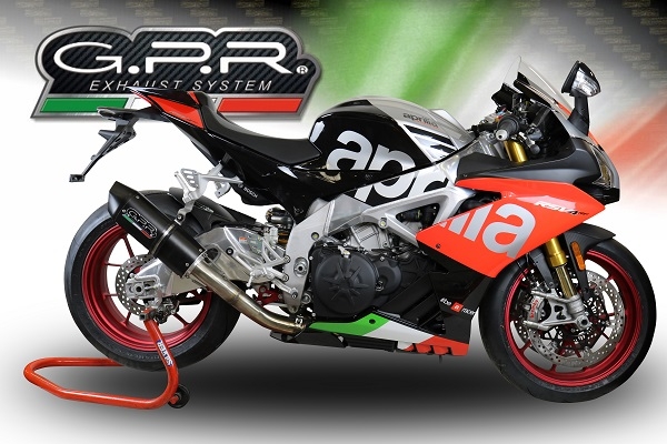 Esapament GPR compatibil cu Aprilia Rsv4 1000 2017 Evacuare slip-on omologata, inclusiv db killer detașabil, cot de legătură și catalizator,Furore Evo4 Nero