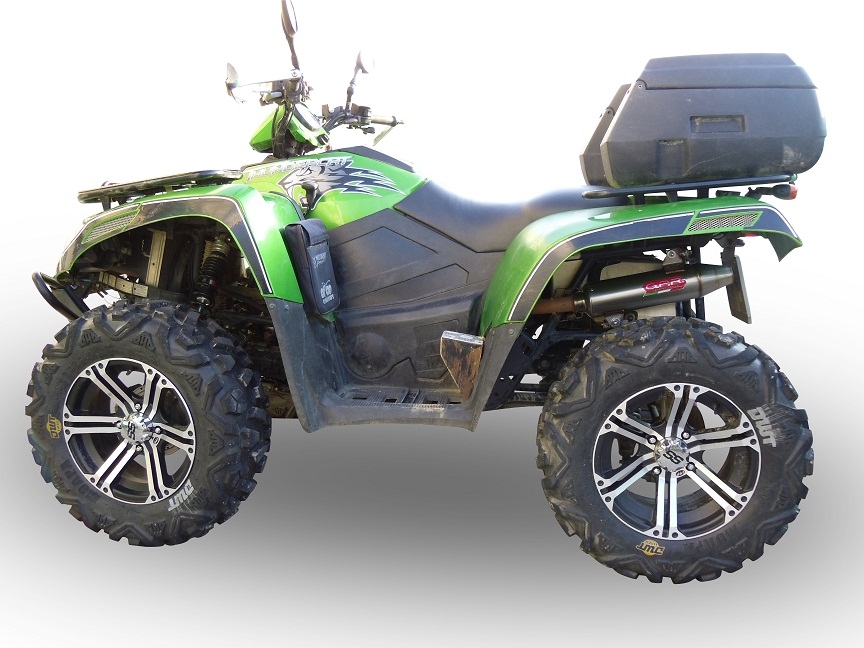 Esapament GPR compatibil cu Artic Cat Thundercat 1000 2011 Evacuare slip-on omologata, inclusiv db killer detașabil și cot de legătură,Deeptone Atv