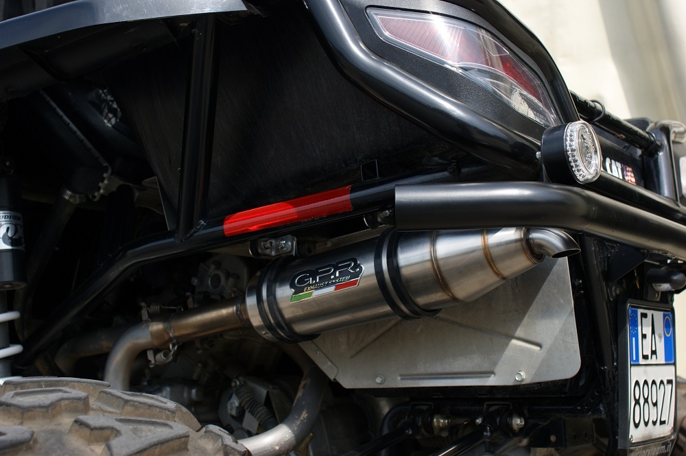 Esapament GPR compatibil cu Artic Cat Wild Cat 1000  2012 Evacuare slip-on omologata, inclusiv db killer detașabil și cot de legătură,Deeptone Atv