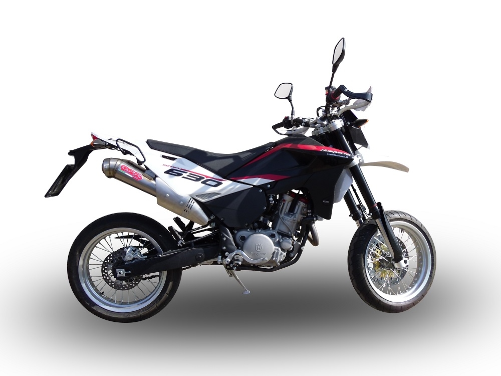 Esapament GPR compatibil cu Husqvarna TE 630 E - SMS 630 - Smr 630 2010 Evacuare cu dublă omologare legală, inclusiv db killer detașabile, coturi de legătură și catalizatori,Powercone Evo