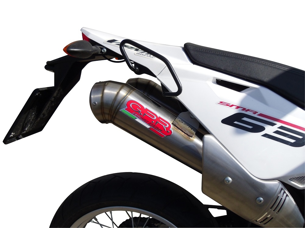 Esapament GPR compatibil cu Husqvarna TE 630 E - SMS 630 - Smr 630 2010 Evacuare cu dublă omologare legală, inclusiv db killer detașabile, coturi de legătură și catalizatori,Powercone Evo