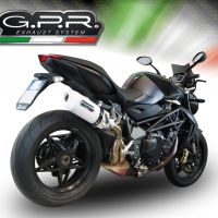 Esapament GPR compatibil cu Mv Agusta Brutale 750 S 2000 Evacuare slip-on omologata, inclusiv db killer detașabil și cot de legătură,Albus Ceramic