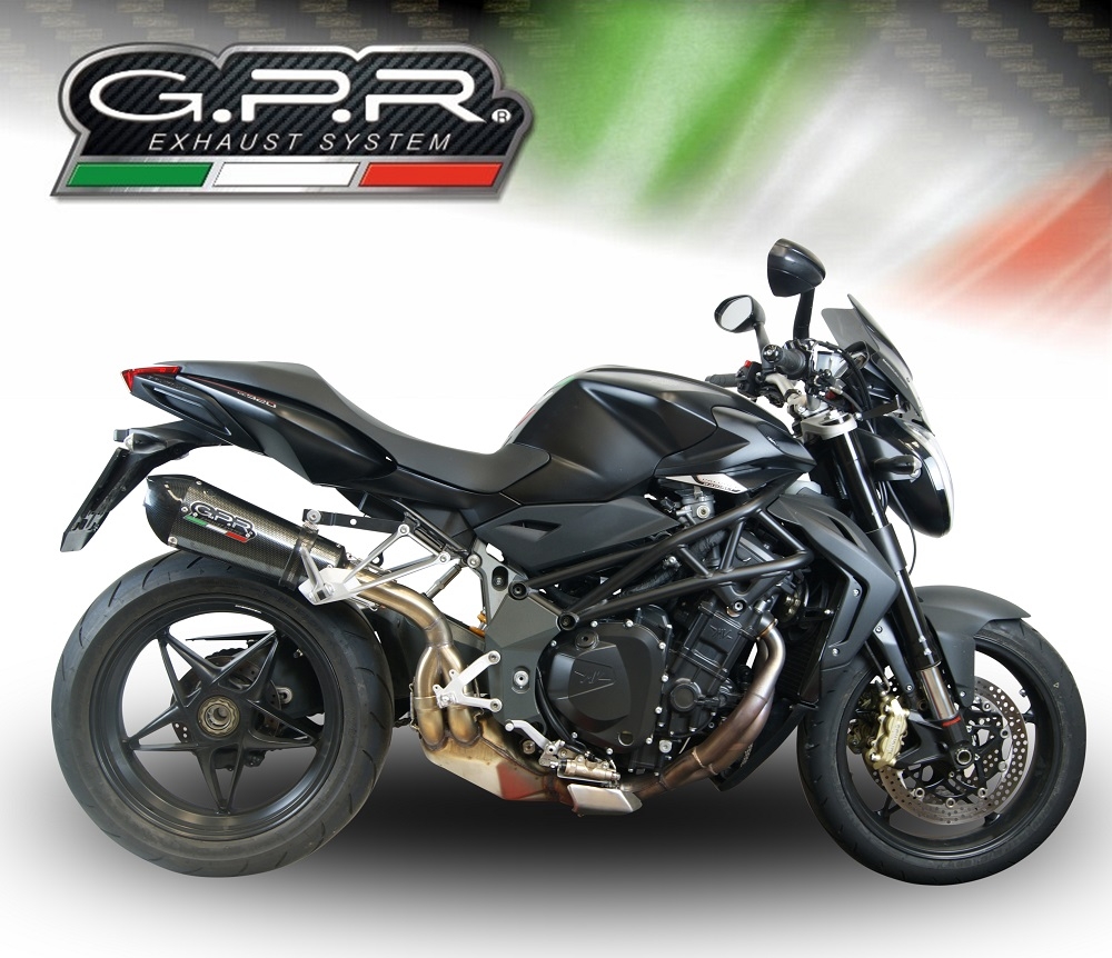 Esapament GPR compatibil cu Mv Agusta Brutale 1090 R-RR  2010 Evacuare slip-on omologata, inclusiv db killer detașabil și cot de legătură,New Grand Prix Evo Poppy