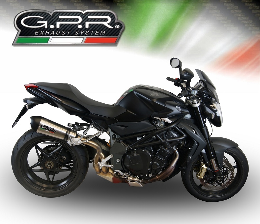 Esapament GPR compatibil cu Mv Agusta Brutale 920  2010 Evacuare slip-on omologata, inclusiv db killer detașabil și cot de legătură,New Grand Prix Evo Titanium