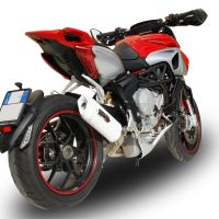 Exhaust compatible with Mv Agusta Rivale - Stradale 800 2014-2016, Albus Ceramic, Homologated legal slip-on exhaust including removable db killer and link pipe